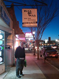 Alan Haber takes in the atmosphere outside of Trax on Wax