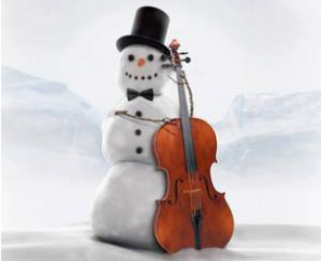 snowman with instrument