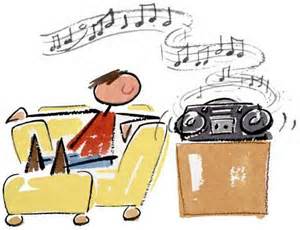 listening to music on the radio