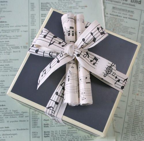holiday music wrapped gift